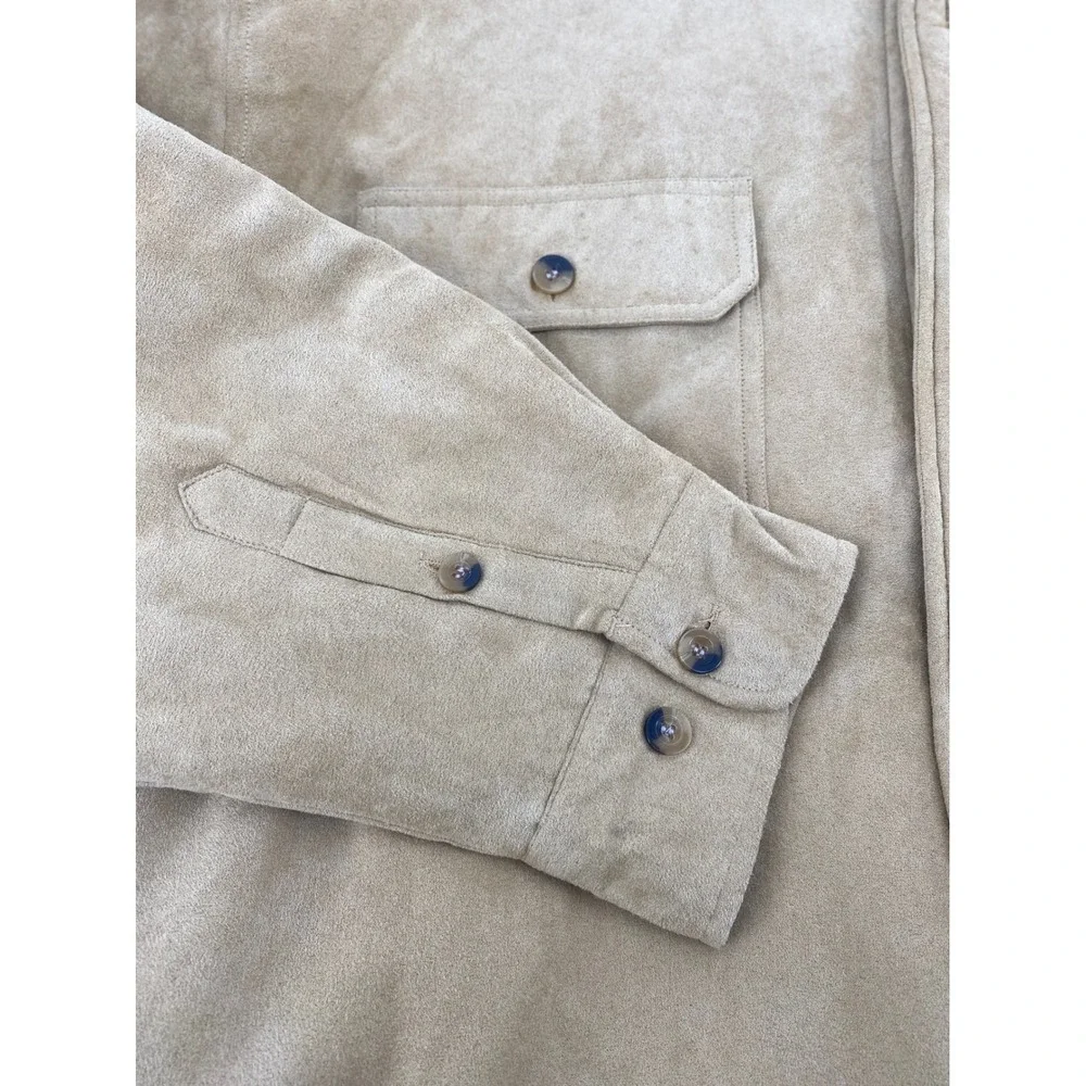 Rugged Wear Hunter's Peak Shirt Jacket XL Tan Excellent Sherpa Lined Faux Suede